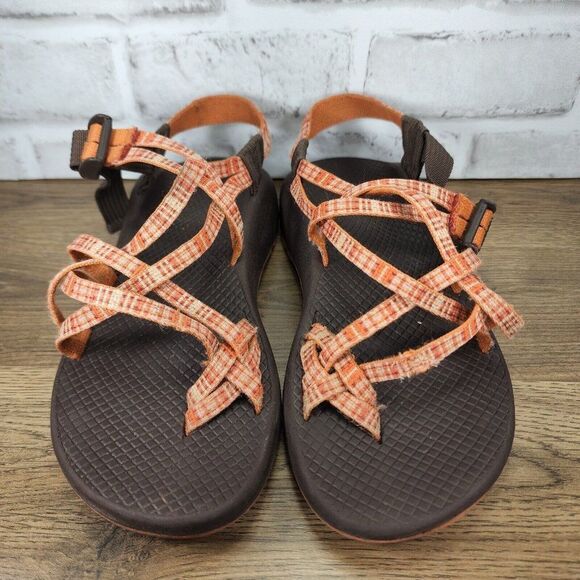 Chaco ZX2 Women’s Sport Hiking Outdoor Sandals Patched Amber Orange Brown Size 7 - Picture 2 of 9